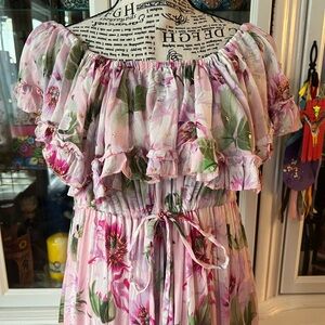 Miss June $223 Maxi Dress Roses in Pink